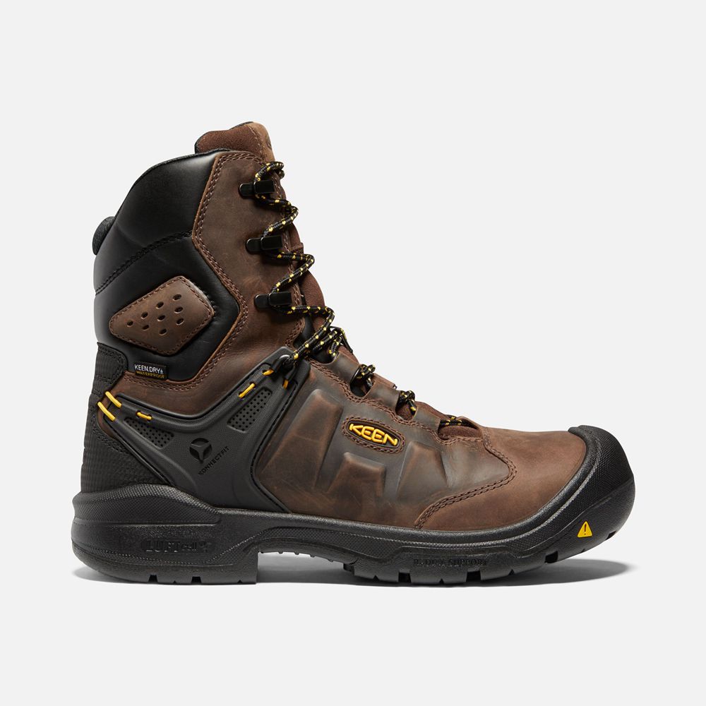 Keen Trekking Bot Erkek Kahverengi - Dover 8" Waterproof (Carbon-Fiber Toe) - Türkiye PFOA93287